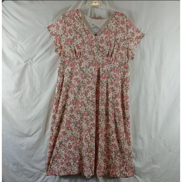 Sahalie Women's Pink Floral Short Sleeve Flare Fairy Dress Plus Size 3X - Picture 1 of 7